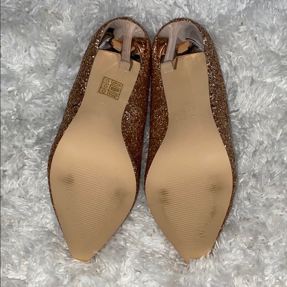 Rose Gold Glitter Stiletto with Metallic Heel - Picture 5 of 7